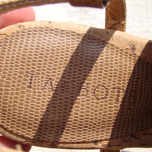 Talbots tan vegan leather and cork sole ankle strap sandals, size 9.5 - Picture 3 of 5